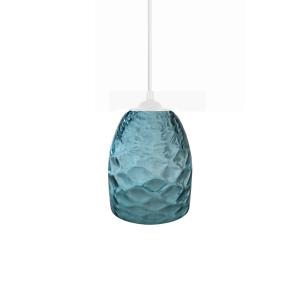 Suspensión  metal Alt.100cm blanco  ;Pantalla:  turquesa