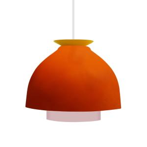 Suspensión metal Alt.110cm oro viejo  ;Pantalla:  naranja