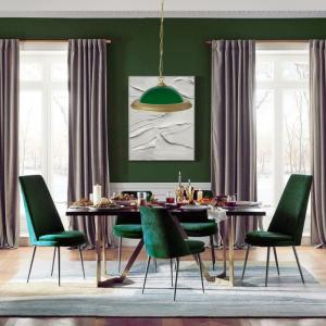 Suspensión  metal Alt.64cm dorado Pantalla: verde