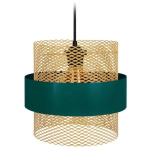 Suspensión metal Alt.85cm blanco  ;Pantalla:  verde,dorado