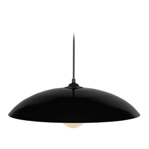 Suspensión por cable cúpula  metal  Alt. 70 cm  pantalla ne…