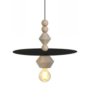 Suspensión  tosel ,madera,negro ,a60xd 10xp10cm