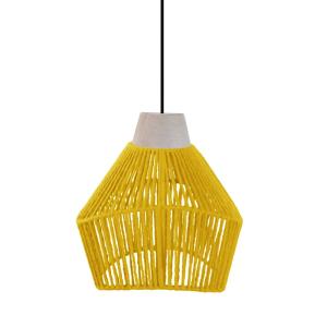 Suspensión  tosel ,metal, fibra,amarillo,a 80xd13xp17cm