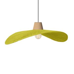 Suspensión  tosel ,metal, fibra,amarillo,a70xd44xp50cm