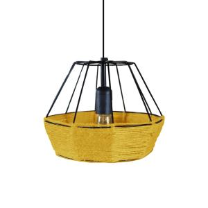 Suspensión  tosel ,metal, fibra,amarillo, a90xd25xp25cm