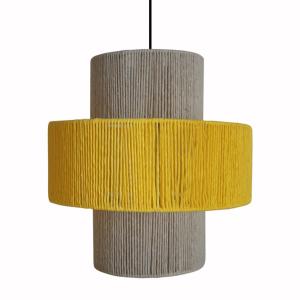 Suspensión  tosel ,metal,fibra,amarillo,a90xd40xp40cm
