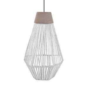 Suspensión tosel ,metal, fibra,blanco,a80xd16xp16cm