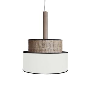 Suspensión tosel ,metal, fibra,blanco,a90xd 45x p 45cm