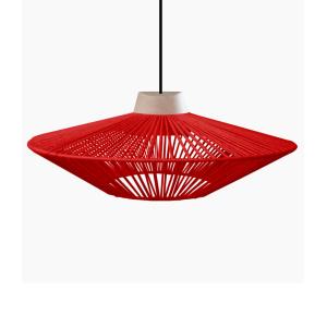 Suspensión  tosel ,metal-fibra,rojo, a 90xd32x p 32cm
