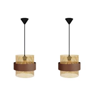 Suspensión  tosel ,metal,marrón,a85xd 27xp27cm