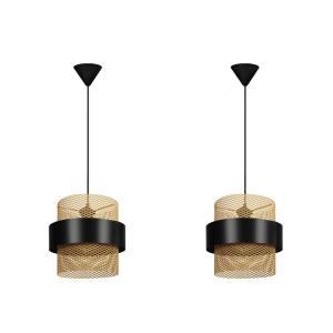 Suspensión  tosel ,metal,negro ,a85xd 27x p 27cm
