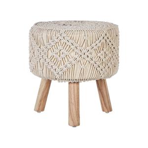 Taburete algodón beige
