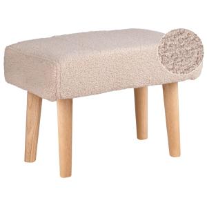 Taburete bouclé beige claro