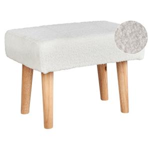 Taburete bouclé blanco