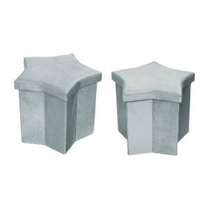 Taburete infantil estrella plegable, set de 2, gris