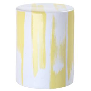 Taburete para jardín cerámica en amarillo; blanco, 35 x 35…