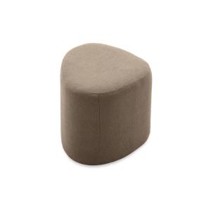 Taburete y puff de tela con forma de guijarro, taupe