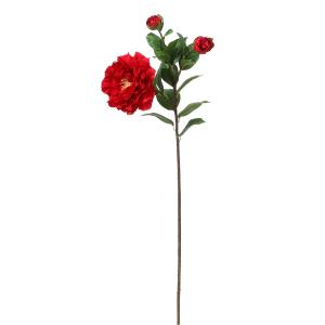 Tallo de camelia artificial roja h72