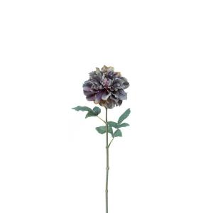 Tallo de dalia artificial gris y malva h58