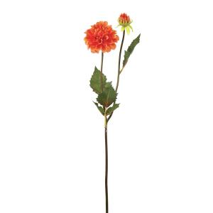 Tallo de dalia artificial naranja h50