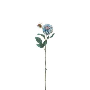 Tallo de dalia con capullo azul y verde h64