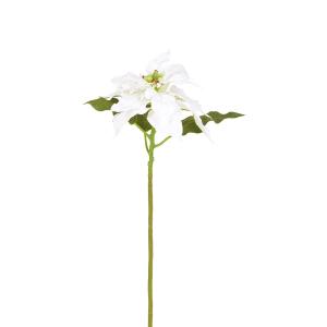 Tallo de flor de pascua terciopelo artificial blanco h31