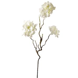 Tallo de hortensia snowball artificial blanca h74