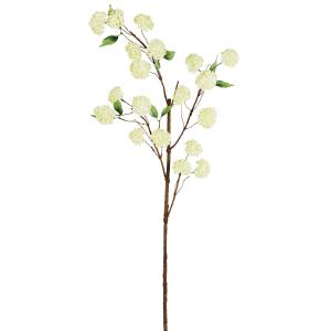 Tallo de hortensia snowball artificial blanca y verde h127