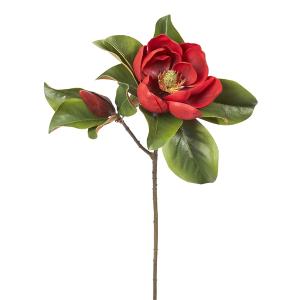 Tallo de magnolia grandiflora artificial roja h86