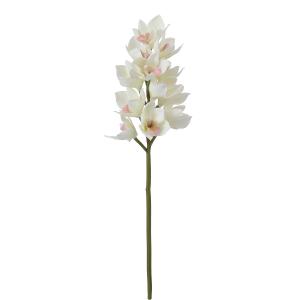 Tallo de orquídea artificial blanca h62