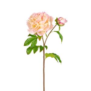 Tallo de peonía artificial rosa anaranjado h65