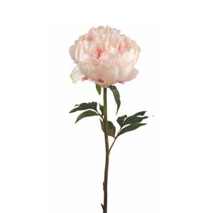 Tallo de peonía cerrada artificial rosa claro h45