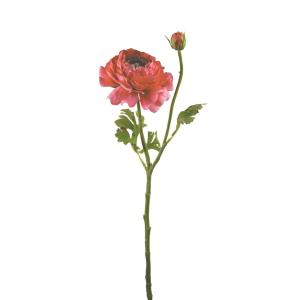 Tallo de ranúnculo abierto artificial rosa h40