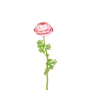 Tallo de ranúnculo cerrado artificial rosa claro h40