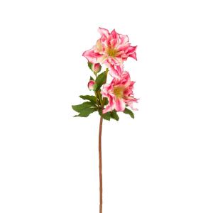 Tallo de rosa artificial rosa y amarillo h49