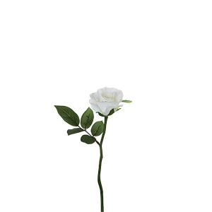 Tallo de rosa impermeable cerrada artificial blanco h32