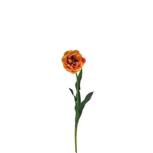 Tallo de tulipán doble artificial naranja h70