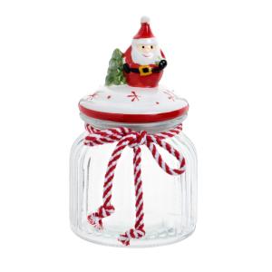 Tarro navideño con Papá Noél