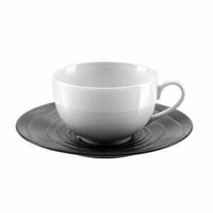 Taza café con platito (x6) gres negro