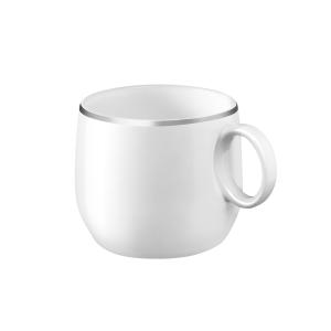 Taza café & té (x6) porcelena platine