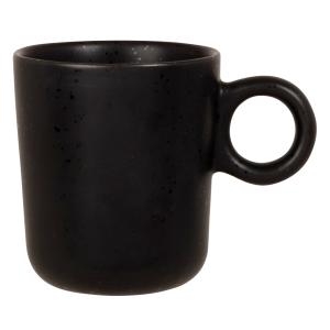 Taza de cerámica negra moteada