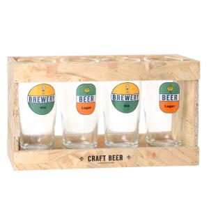 Tazas en vidrio transparente, azul y naranja (x4) con sopor…