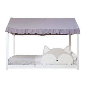 Techo para cama montessori algodón gris 40x200,5x100cm