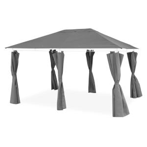 Tela de techo con cortinas 3x4m, gris