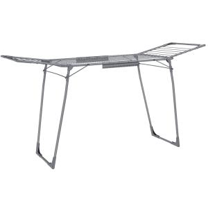 Tendedero de alas para ropa y toallas de metal de color gris