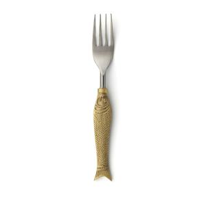 Tenedor de latón en dorado 21x2,5x1 cm