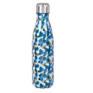Termo de acero inoxidable con motivo decorativo azul, verde…