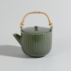 Tetera de cerámica verde