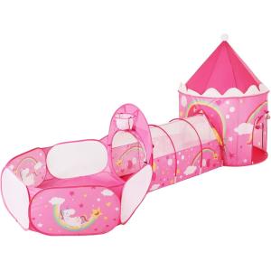 Tienda de campaña infantil de 3 en 1 de color rosa