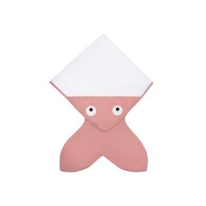 Toalla cola de Tiburón 100% algodón rosa para bebés